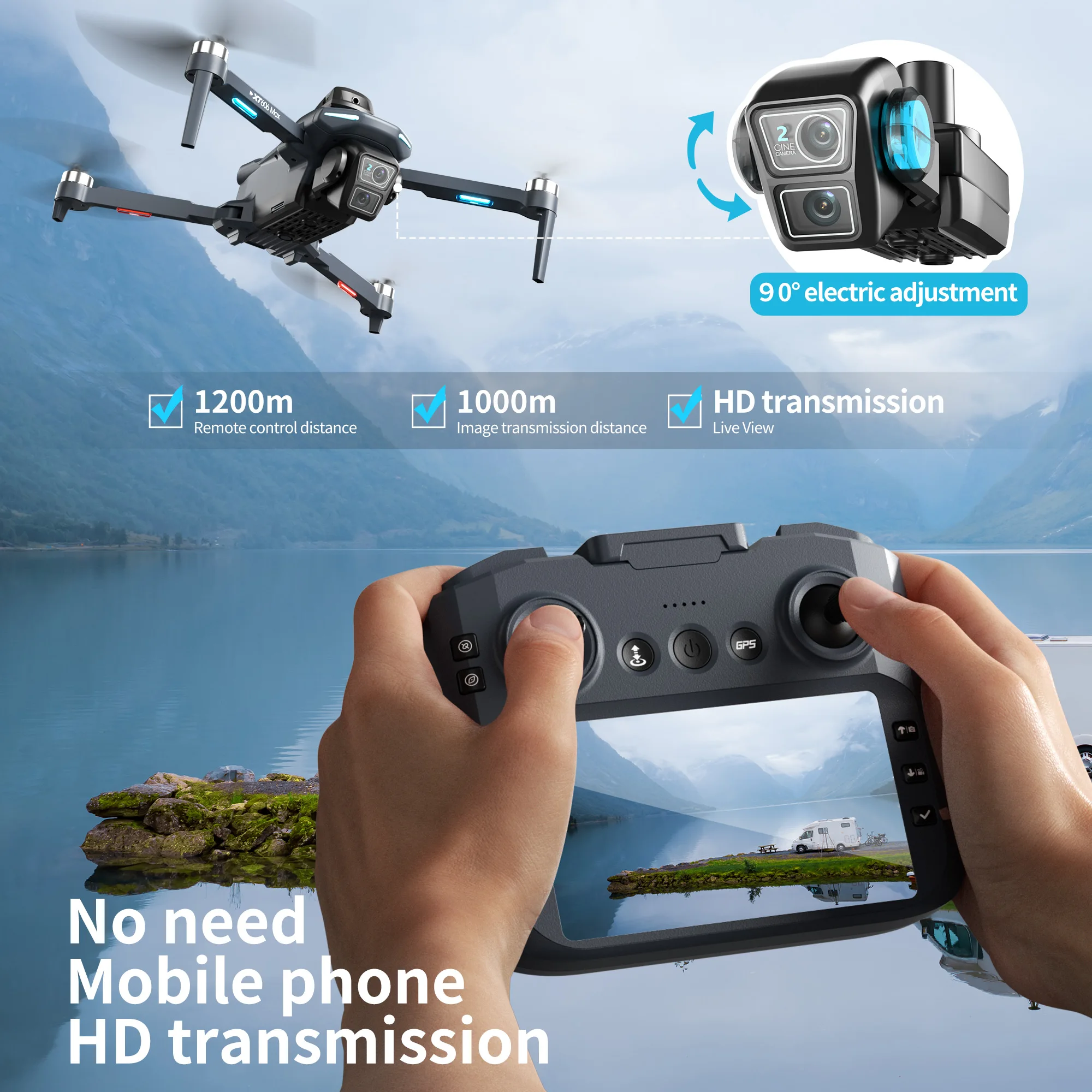 Original XT606 MAX GPS Drone H - Drone Surveying review and price
